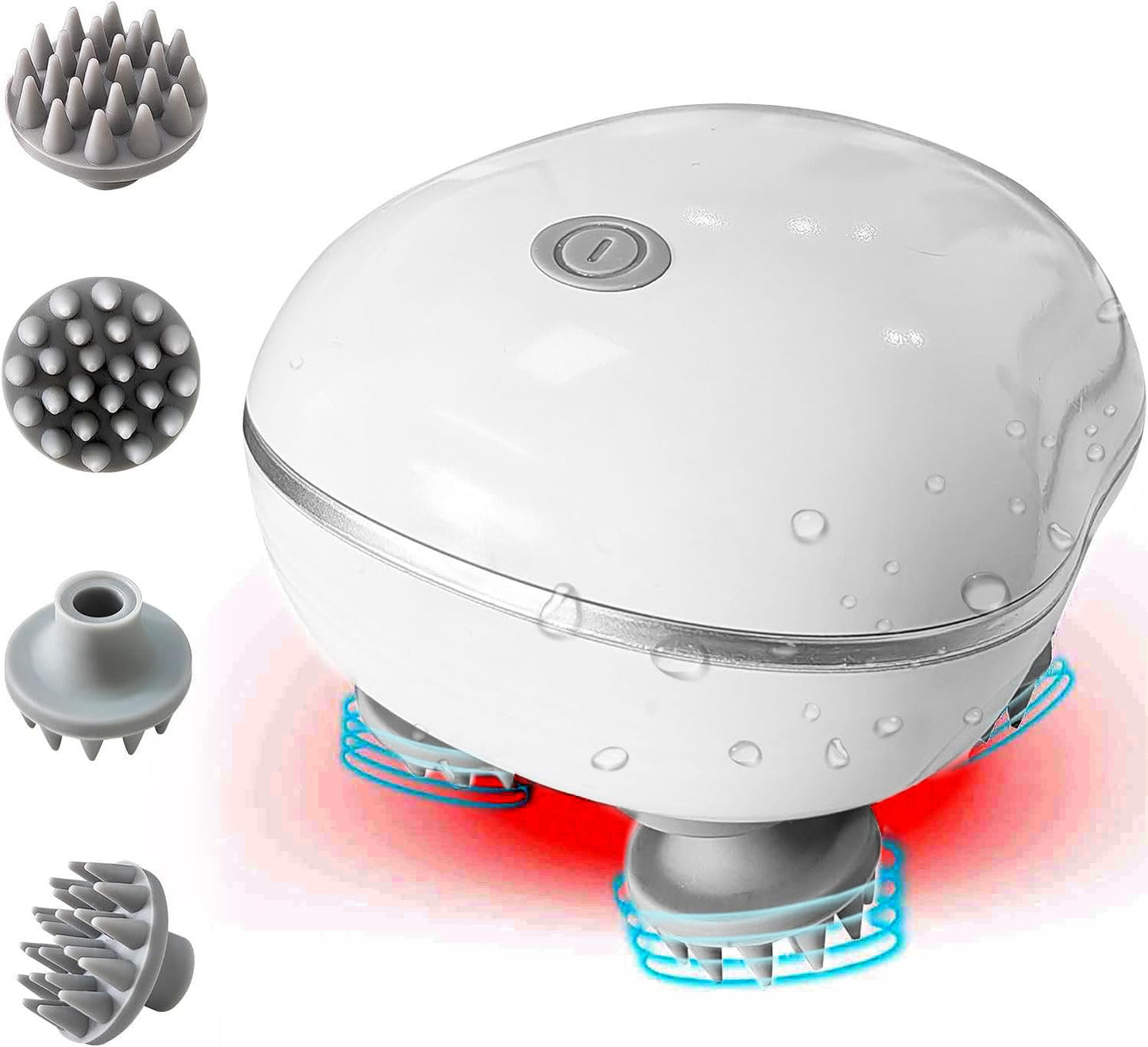 Electric Scalp Massager with Red Light Therapy – Hair Growth & Stress Relief