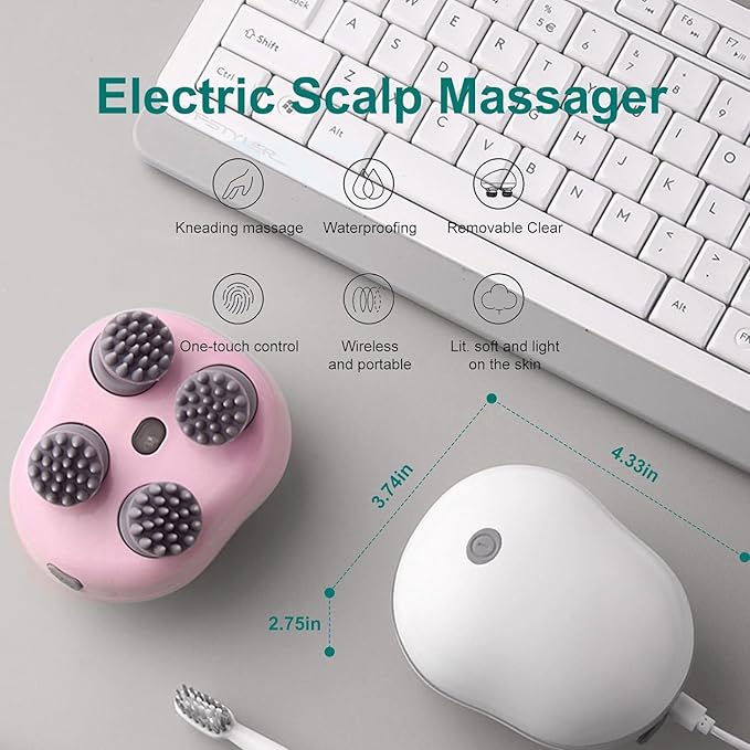 Electric Scalp Massager with Red Light Therapy – Hair Growth & Stress Relief - second image