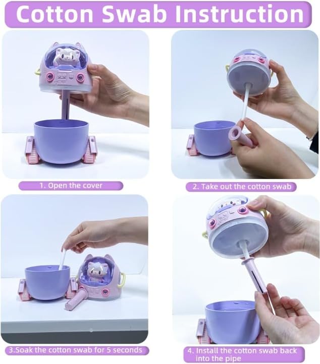 Click to open expanded view Mini USB Humidifier 220ml with LED Night Light, Small Cute Humidifier Bulit in Adorable Doll for Kids, Plant, Bedroom, Office, Desk, Babies Room-(Green-Huhu)