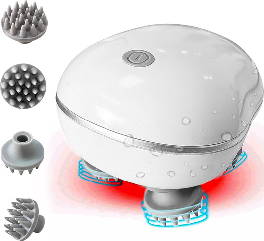 Electric Scalp Massager with Red Light Therapy – Hair Growth & Stress Relief